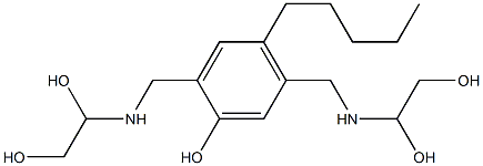 2,5-Bis[[(1,2-dihydroxyethyl)amino]methyl]-4-pentylphenol Struktur