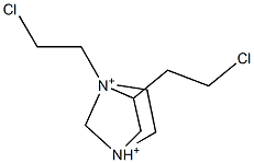 1,2-Bis(2-chloroethyl)-1,4-diazoniabicyclo[2.2.1]heptane Struktur