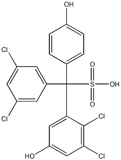 (3,5-Dichlorophenyl)(2,3-dichloro-5-hydroxyphenyl)(4-hydroxyphenyl)methanesulfonic acid Struktur