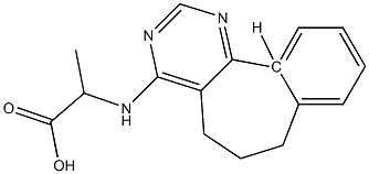 (R)-2-[[(6,7-Dihydro-5H-benzo[6,7]cyclohepta[1,2-d]pyrimidin)-4-yl]amino]propanoic acid Struktur