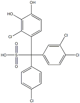 (4-Chlorophenyl)(3,4-dichlorophenyl)(2-chloro-3,4-dihydroxyphenyl)methanesulfonic acid Struktur