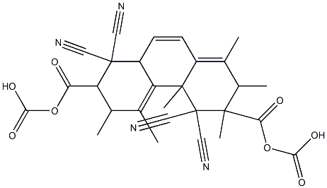 1,5-Dimethyl-4,4,8,8-tetracyano-2,3,4,4a,6,7,8,8a-octahydrophenanthrene-3,3,7,7-tetracarboxylic acid tetramethyl ester Struktur