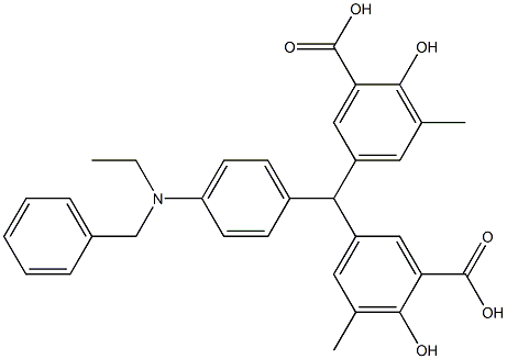 5,5'-[4-[Benzyl(ethyl)amino]benzylidene]bis[3-methylsalicylic acid] Struktur