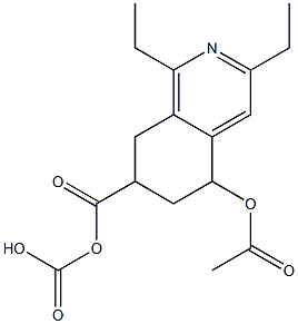 5,6,7,8-Tetrahydro-5-acetoxyisoquinoline-7,7-dicarboxylic acid diethyl ester Struktur