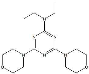 2-Diethylamino-4,6-dimorpholino-1,3,5-triazine Struktur