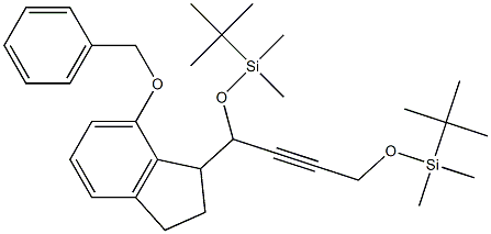 2,3-Dihydro-7-benzyloxy-1-[1,4-bis(tert-butyldimethylsilyloxy)-2-butynyl]-1H-indene Struktur