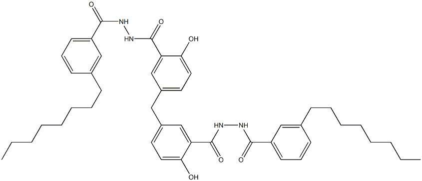 5,5'-Methylenebis[2-hydroxy-N'-(3-octylbenzoyl)benzenecarbohydrazide] Struktur