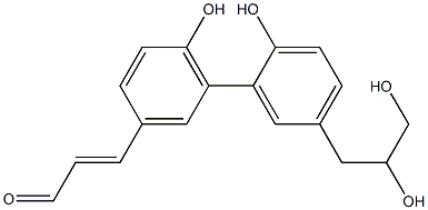 3-[2',6-Dihydroxy-5'-(2,3-dihydroxypropyl)-1,1'-biphenyl-3-yl]propenal Struktur