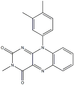 3-Methyl-10-[3,4-dimethylphenyl]pyrimido[4,5-b]quinoxaline-2,4(3H,10H)-dione Struktur