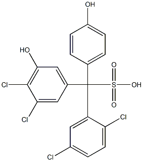 (2,5-Dichlorophenyl)(3,4-dichloro-5-hydroxyphenyl)(4-hydroxyphenyl)methanesulfonic acid Struktur