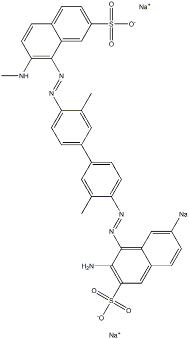 8-[[4'-[(2-Amino-7-sodiosulfo-1-naphthalenyl)azo]-3,3'-dimethyl-1,1'-biphenyl-4-yl]azo]-7-(methylamino)naphthalene-2-sulfonic acid sodium salt Struktur