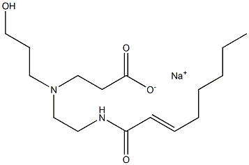 3-[N-(3-Hydroxypropyl)-N-[2-(2-octenoylamino)ethyl]amino]propionic acid sodium salt Struktur