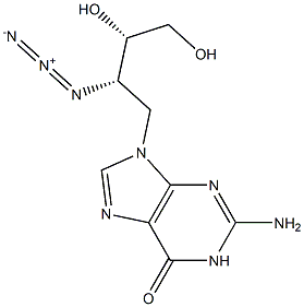 2-Amino-9-[(2S,3S)-2-azido-3,4-dihydroxybutyl]-1,9-dihydro-6H-purin-6-one Struktur