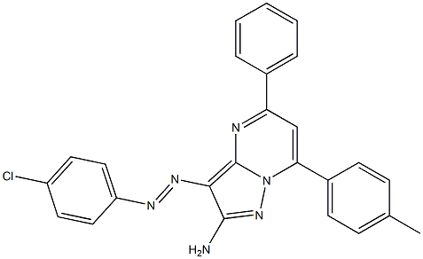 2-Amino-3-(4-chlorophenylazo)-5-phenyl-7-(4-methylphenyl)pyrazolo[1,5-a]pyrimidine Struktur