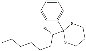 (-)-2-[(S)-1-Methylheptyl]-2-phenyl-1,3-dithiane Struktur