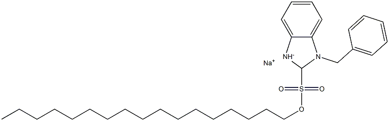 1-Benzyl-2,3-dihydro-2-heptadecyl-1H-benzimidazole-2-sulfonic acid sodium salt Struktur