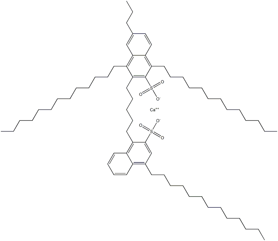 Bis(1,4-ditridecyl-2-naphthalenesulfonic acid)calcium salt Struktur