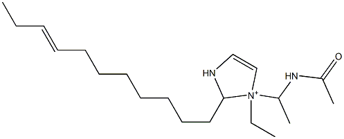 1-[1-(Acetylamino)ethyl]-1-ethyl-2-(8-undecenyl)-4-imidazoline-1-ium Struktur