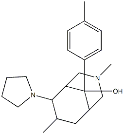 3,7-Dimethyl-6-(1-pyrrolidinyl)-9-(p-tolyl)-3-azabicyclo[3.3.1]nonan-9-ol Struktur