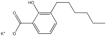 3-Hexyl-2-hydroxybenzoic acid potassium salt Struktur