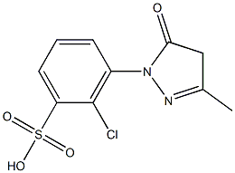 2-Chloro-3-(3-methyl-5-oxo-2-pyrazolin-1-yl)benzenesulfonic acid Struktur