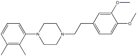 1-(3,4-Dimethoxyphenethyl)-4-(2,3-xylyl)piperazine Struktur