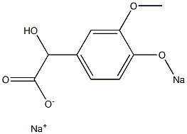 2-Hydroxy-2-[3-methoxy-4-(sodiooxy)phenyl]acetic acid sodium salt Struktur