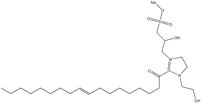 1-(2-Hydroxyethyl)-3-[2-hydroxy-3-(sodiooxysulfonyl)propyl]-2-(9-octadecenoyl)-2-imidazoline-3-ium Struktur