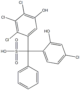 (4-Chloro-2-hydroxyphenyl)(2,3,4-trichloro-5-hydroxyphenyl)phenylmethanesulfonic acid Struktur