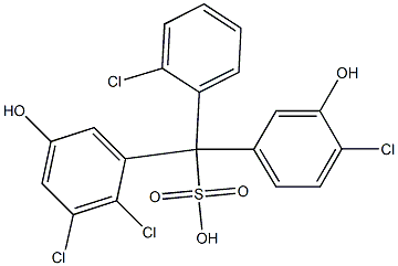 (2-Chlorophenyl)(4-chloro-3-hydroxyphenyl)(2,3-dichloro-5-hydroxyphenyl)methanesulfonic acid Struktur