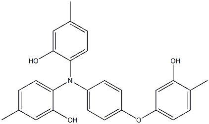 N,N-Bis(2-hydroxy-4-methylphenyl)-4-(3-hydroxy-4-methylphenoxy)benzenamine Struktur