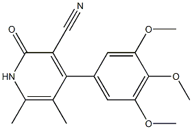 1,2-Dihydro-5,6-dimethyl-4-(3,4,5-trimethoxyphenyl)-2-oxopyridine-3-carbonitrile Struktur