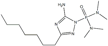 (5-Amino-3-heptyl-1H-1,2,4-triazol-1-yl)bis(dimethylamino)phosphine oxide Struktur