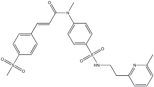 N-Methyl-4-methylsulfonyl-N-[4-[[2-(6-methyl-2-pyridinyl)ethyl]sulfamoyl]phenyl]-trans-cinnamamide Struktur