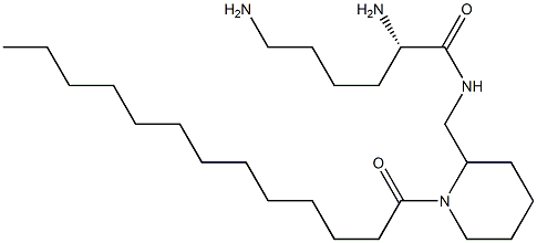 (2S)-2,6-Diamino-N-[(1-tridecanoyl-2-piperidinyl)methyl]hexanamide Struktur