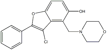 3-Chloro-4-(morpholinomethyl)-2-phenylbenzofuran-5-ol Struktur