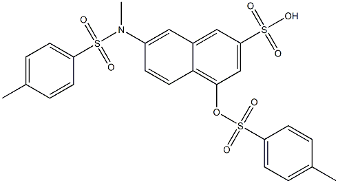 4-(4-Methylphenylsulfonyloxy)-7-[methyl(4-methylphenylsulfonyl)amino]naphthalene-2-sulfonic acid Struktur