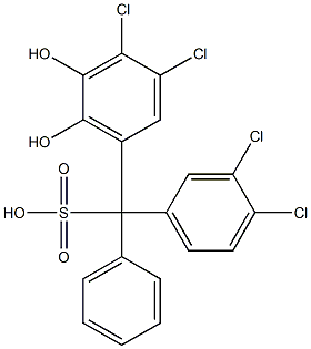 (3,4-Dichlorophenyl)(3,4-dichloro-5,6-dihydroxyphenyl)phenylmethanesulfonic acid Struktur