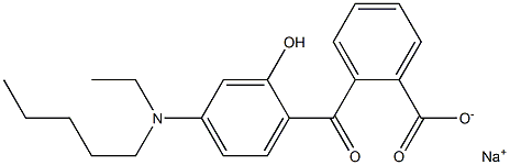 o-[4-(N-Ethylpentylamino)-2-hydroxybenzoyl]benzoic acid sodium salt Struktur