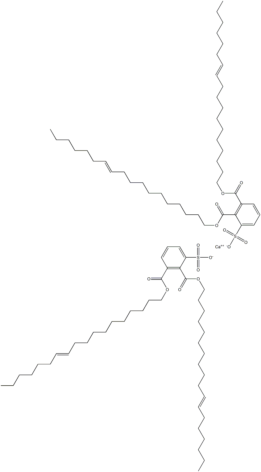 Bis[2,3-di(11-octadecenyloxycarbonyl)benzenesulfonic acid]calcium salt Struktur