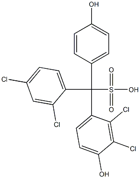 (2,4-Dichlorophenyl)(2,3-dichloro-4-hydroxyphenyl)(4-hydroxyphenyl)methanesulfonic acid Struktur