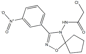 2-Chloro-N-[3-(3-nitrophenyl)-5,5-tetramethylene-1,2,4-oxadiazol-4(5H)-yl]acetamide Struktur