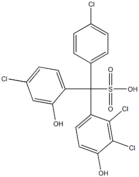 (4-Chlorophenyl)(4-chloro-2-hydroxyphenyl)(2,3-dichloro-4-hydroxyphenyl)methanesulfonic acid Struktur