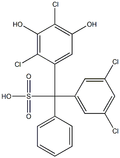 (3,5-Dichlorophenyl)(2,4-dichloro-3,5-dihydroxyphenyl)phenylmethanesulfonic acid Struktur