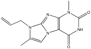 8-Allyl-1,7-dimethyl-1H-imidazo[2,1-f]purine-2,4(3H,8H)-dione Struktur