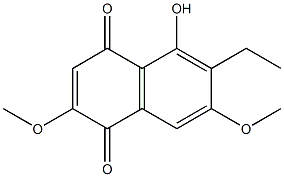 6-Ethyl-5-hydroxy-2,7-dimethoxy-1,4-naphthoquinone Struktur