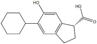 (R)-5-Cyclohexyl-6-hydroxyindane-1-carboxylic acid Struktur