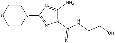 5-Amino-3-morpholino-N-(2-hydroxyethyl)-1H-1,2,4-triazole-1-carbothioamide Struktur