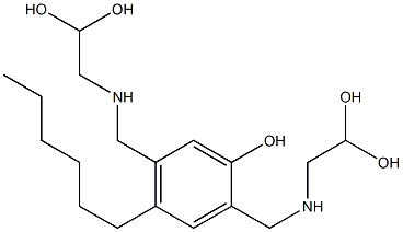 2,5-Bis[[(2,2-dihydroxyethyl)amino]methyl]-4-hexylphenol Struktur