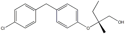 (R)-2-[4-(4-Chlorobenzyl)phenoxy]-2-methyl-1-butanol Struktur